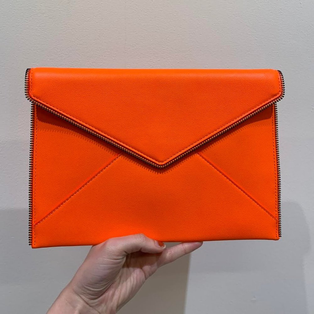 Rebecca Minkoff Neon orange clutch